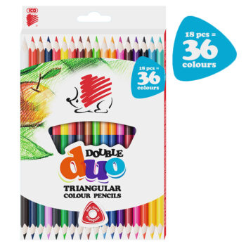 Süni duo kétvégű színes ceruza háromszögletű 18/36-os