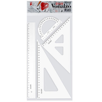 Süni vonalzó készlet 4db-os átlátszó