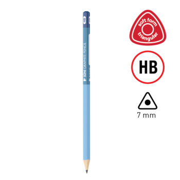 Süni grafitceruza háromszögletű acélkék HB